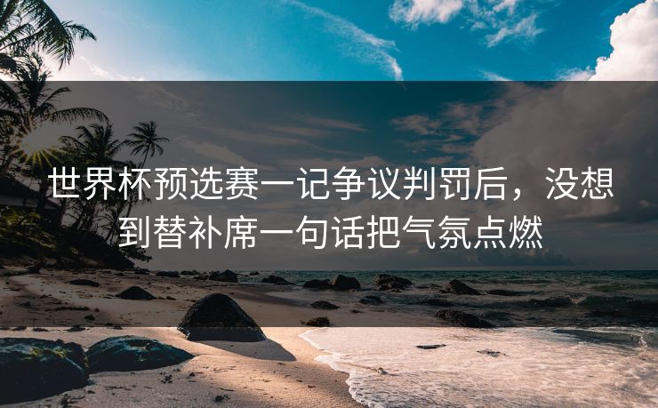 世界杯预选赛一记争议判罚后，没想到替补席一句话把气氛点燃
